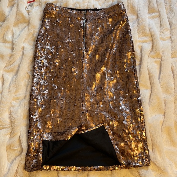 Bar III Women’s Copper Sequin party pencil skirt - Picture 10 of 13